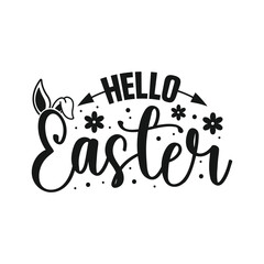 Hello Easter, Easter Typography Tshirt Design