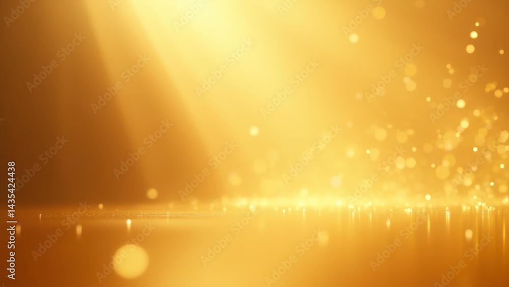 Poster golden abstract background with bokeh