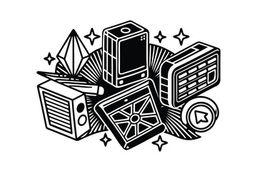 Fototapeta premium Doodle Line Icons Business and Finance Essentials