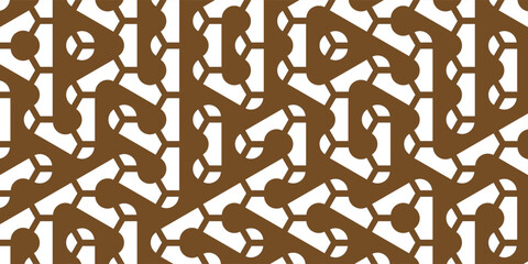 Irregular vector brown and white abstract geometric pattern with triangles and hexagons