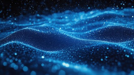 abstract blue particle wave background