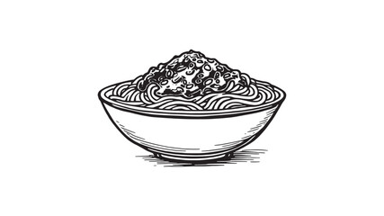 Classic Spaghetti Bolognese With Meat Sauce line art design ideas