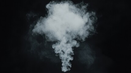 Obraz premium A cloud of white smoke against a black background.