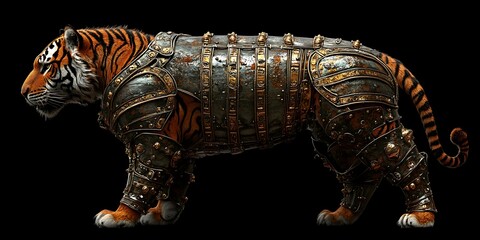 Obraz premium Tiger Warrior in Medieval Armor