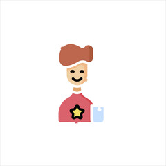 cartoon character of man with a mobile phone