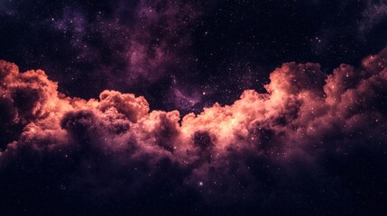 Obraz premium A starry night sky with clouds and twinkling stars.