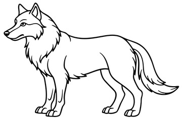 Wolf vector illustration line art and white background