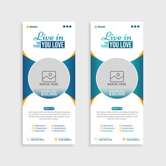 creative modern real estate roll up banner design template.