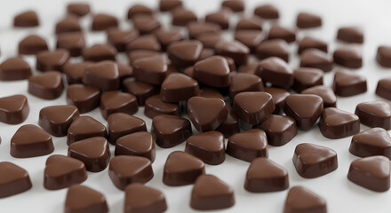 Fototapeta premium Delicious Dark Chocolate Hearts: Perfect for Baking & Treats