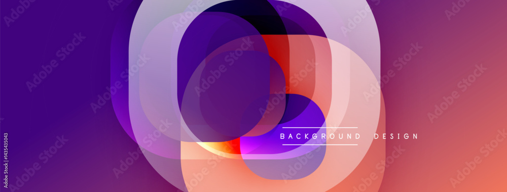 Aufkleber abstract layers create vibrant gradient effect. purple, orange hues dominate composition. modern des