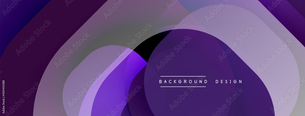 Poster abstract purple layers create flowing, modern background. soft gradients suggest depth, minimalism. 