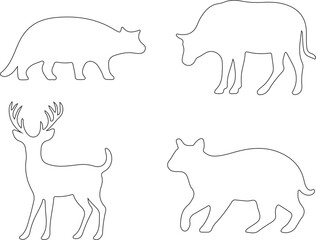 set of funny animals