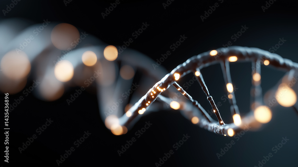 Poster artificial intelligence visualizing genetic data in a futuristic dna analysis concept