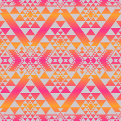 Modern Native American geometric pattern. Vector colorful aztec southwestern geometric shape seamless pattern. Ethnic geometric pattern use for textile, home decoration elements, upholstery, etc.