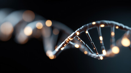 Artificial intelligence visualizing genetic data in a futuristic DNA analysis concept