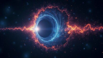 Obraz premium Red Blue Energy Ring Universe Map