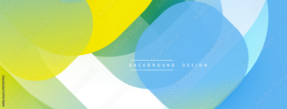 Aufkleber Abstract colorful background. Overlapping shapes create modern design. Soft gradients, vibrant hues, simple composition.