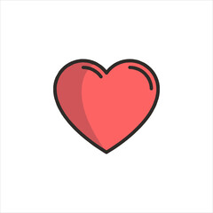 red heart on white background