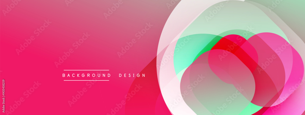 Aufkleber Abstract design features layered circles, vibrant pink gradient, modern aesthetic. Minimalist composition, suitable for backgrounds.