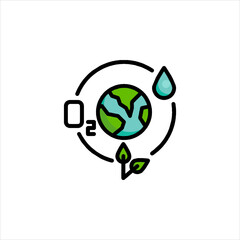 ecology flat icon vector pictogram eps 10