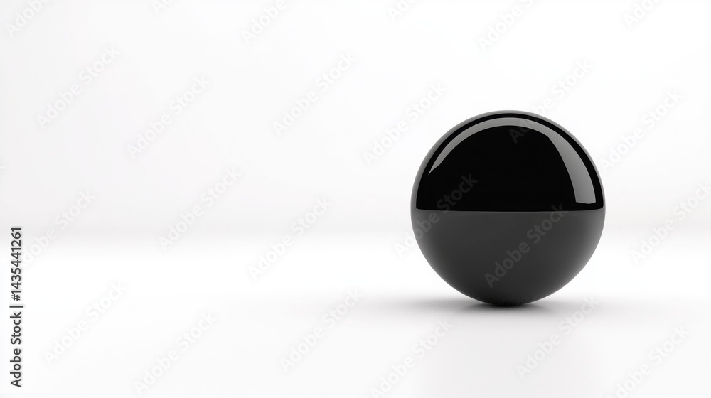 Poster a 3d rendering of a black sphere with a glossy finish.