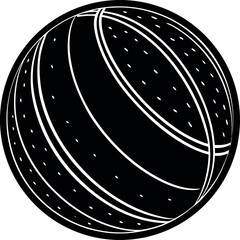 Rubber Ball Silhouette Vector | Toy, Bounce Icon & Playful Shape in Black