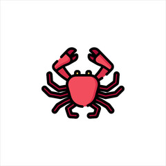 red crab on white background