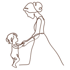 Mother day Outline Illustration