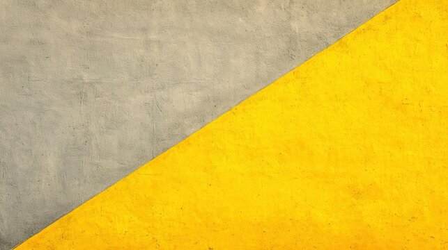 A geometric design with a diagonal line dividing a gray background into two sections of yellow and gray.