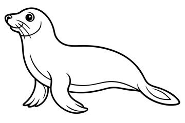 Seal vector illustration line art and white background