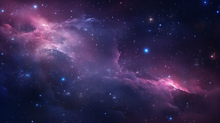 Naklejka premium High-resolution galaxy wallpaper with pink and blue hues, depicting nebula space for a vibrant tech aesthetic.