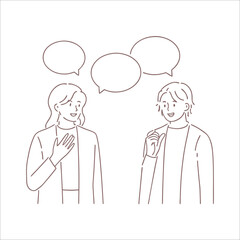 people talking or speaking style vector design illustrations