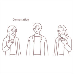 Fototapeta premium people talking or speaking style vector design illustrations