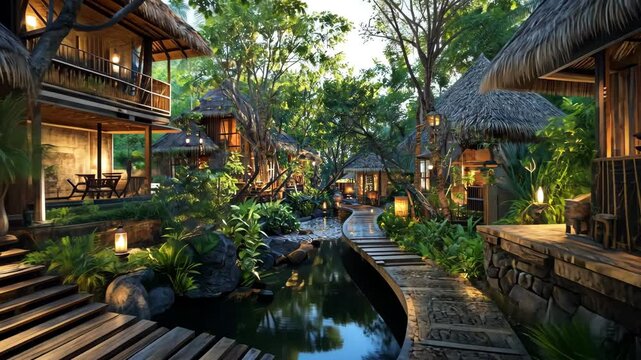 The beautiful traditional concept inn is located in the wilderness area