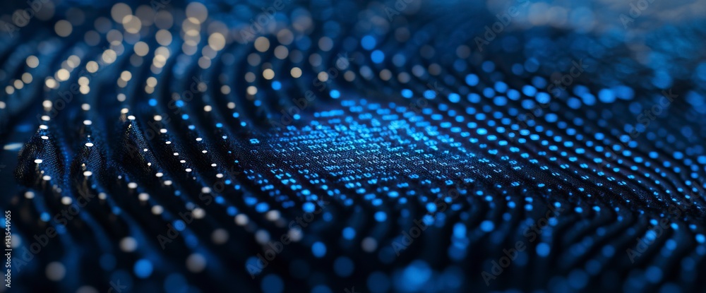 Poster a group of cyber security and biometric technologies combined with digital identity, virtual backgro