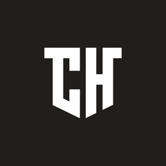 Flat CH vector logo design unique template.