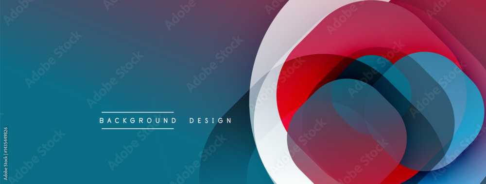 Aufkleber Abstract layered circles, vibrant colors, modern design. Gradient background creates dynamic visual impact. Minimalist aesthetic.