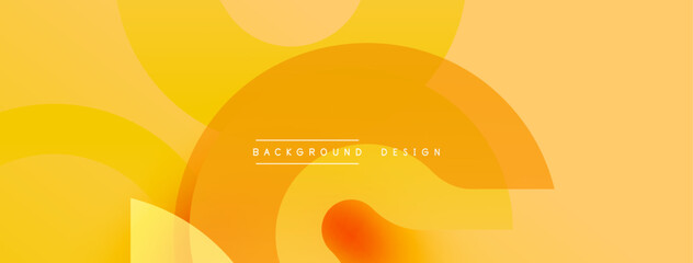 Abstract yellow background. Overlapping shapes create warm, modern visual effect. Simple design for digital projects.