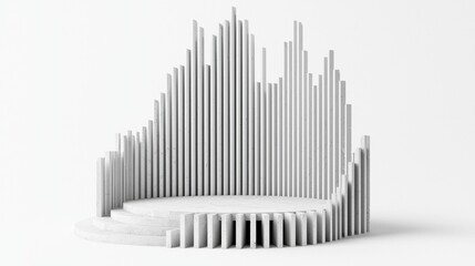 Obraz premium A white podium with a wave-like design on the back.