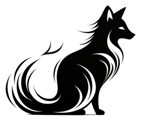 Obraz premium PNG Fox silhouette animal black.