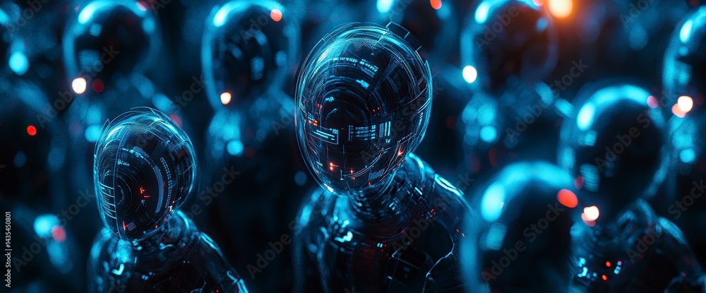 Poster a group of cyber security and biometric technologies combined with digital identity, virtual backgro