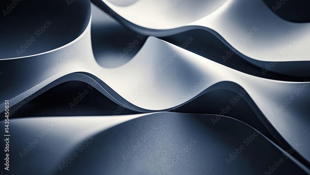 Poster abstract grayscale undulating forms, textured surface