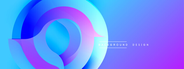 Abstract flowing shapes, vibrant blue, purple hues. Modern design, smooth gradients create dynamic visual effect.
