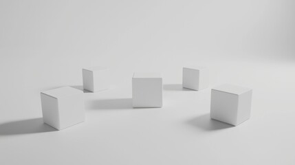 Obraz premium A 3D rendering of a white cube with a shadow.