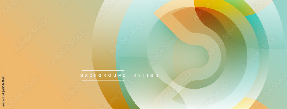 Poster Abstract geometric shapes overlap, creating soft color gradients. Design features muted tones, modern aesthetic. Background suitable for digital projects.