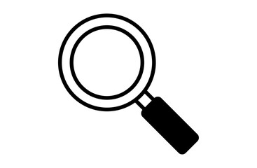 虫眼鏡のシンプルアイコンベクターイラスト