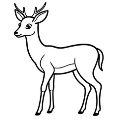 Deer vector illustration line art and white background