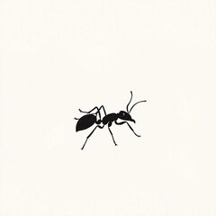 Naklejka premium Ant Silhouette Vector Illustration on a Clean White Background