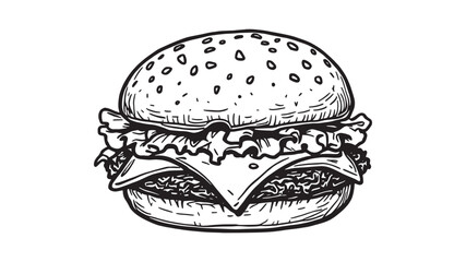Fast food related line icon set line art drawing