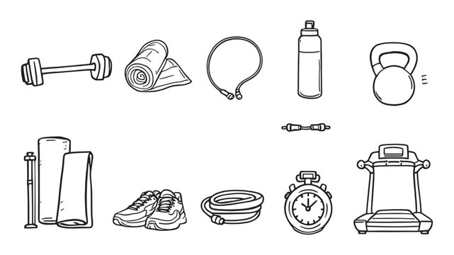 Fitness Poster line art motivational artwork for active living